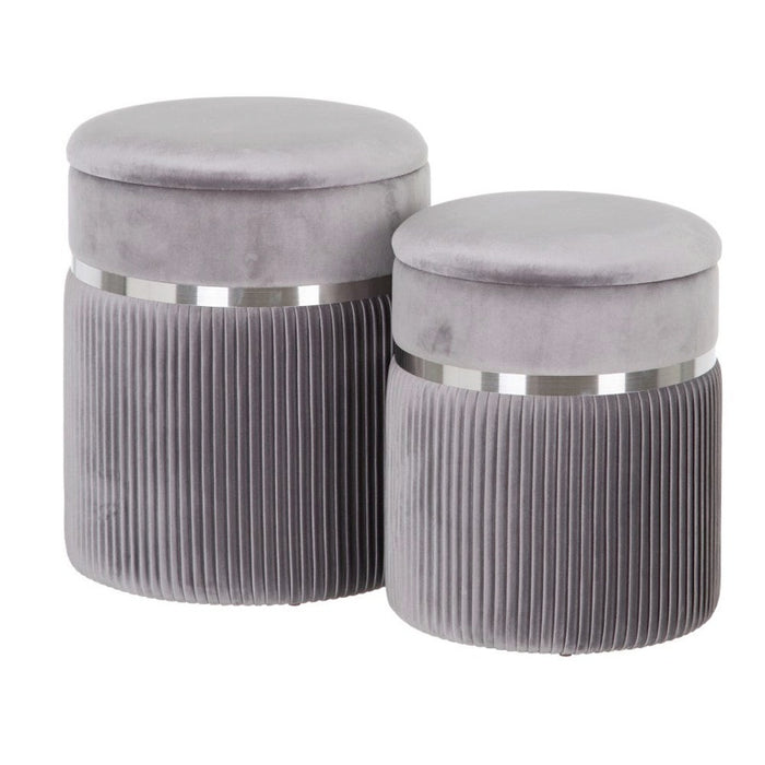 Puffs Taburete Almacenaje Plisado (Pack 2uds)