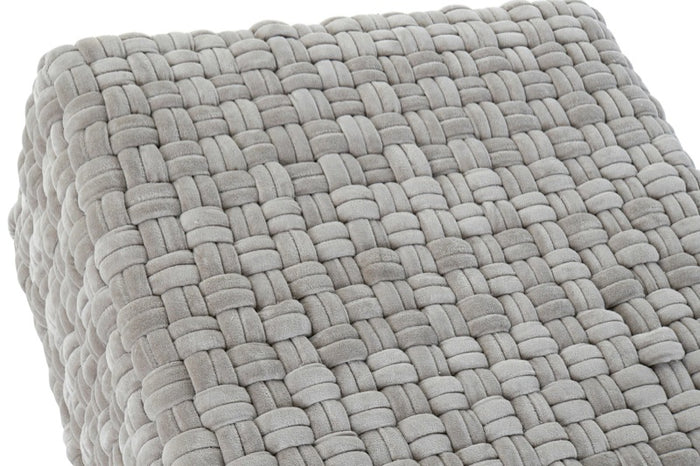 Pouf carré en velours tressé